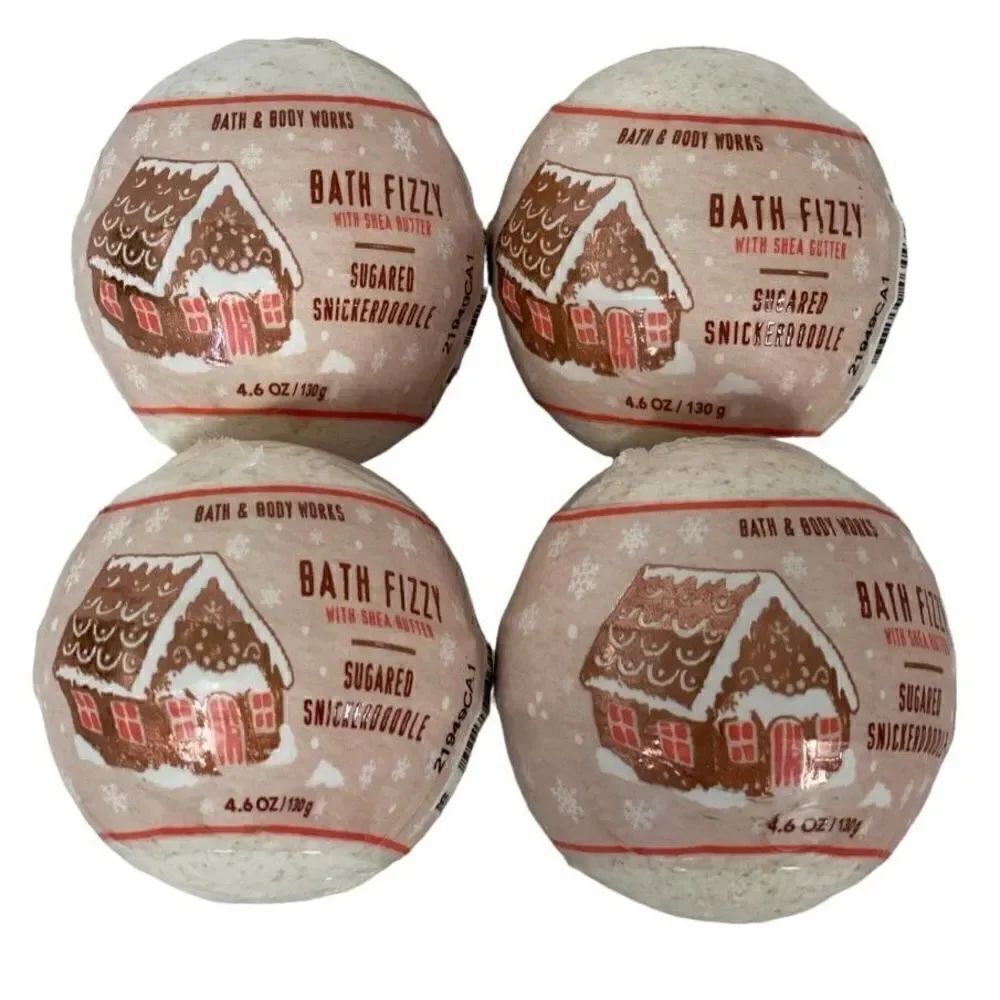 BATH AND BODY WORKS Set of 4 Bath Fizzy with Shea Butter - Sugared Snickerdoodle